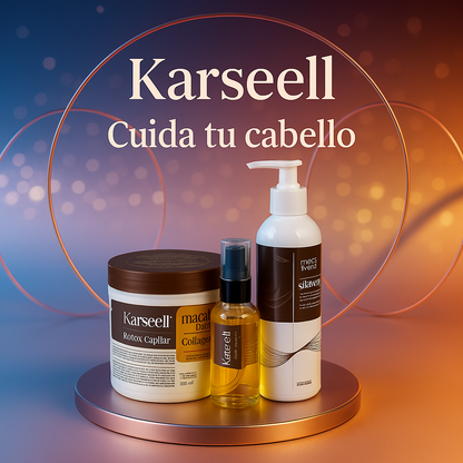 COMBO KARSEELL by DR.USA: Shampoo nutritivo, bótox capilar y aceite de argán.