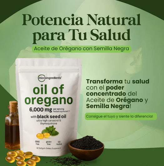 ACEITE DE ORÉGANO 6000 Mg, 60 cápsulas