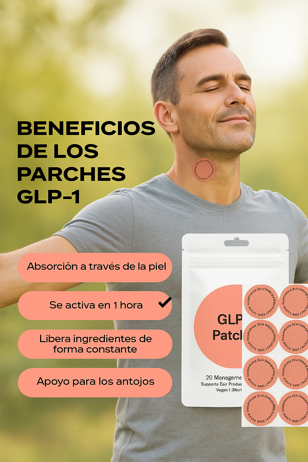 🩷 GLP-1 KIND PATCHES – Control Natural del Apetito - 30 días.